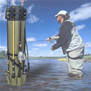 Cylindrical Fishing Bag for Rods and Gear by Knight Peak Gear