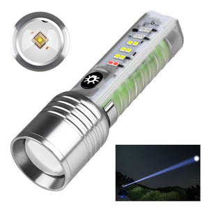 Illuminate Your Adventures with the Rechargeable Waterproof UV LED Laser Camping Flashlight