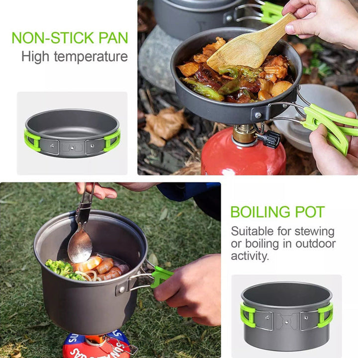 Discover the Ultimate Camping Companion: Camping Combination Suit Pot Folding Mini Cookware