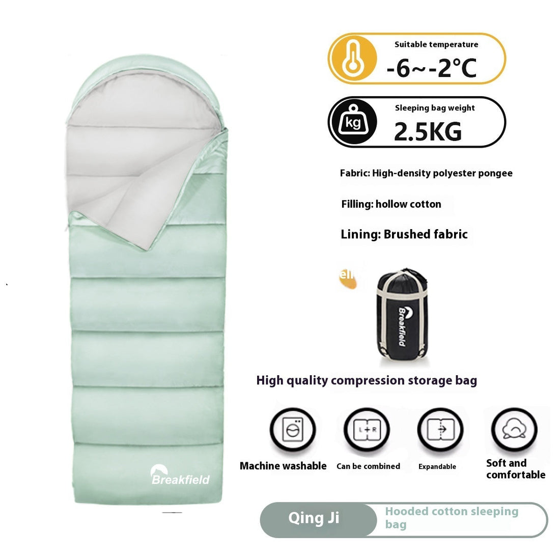 Thickened Waterproof Cotton Four Seasons Camping Sleeping Bag