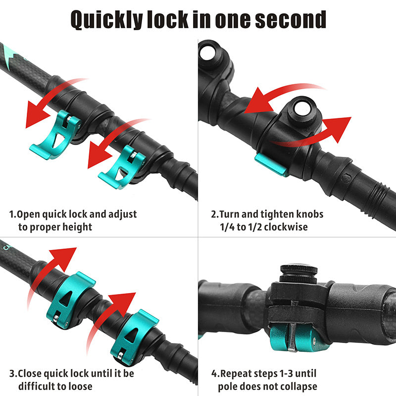 Straight Handle External Lock Trekking Pole For Travel Sports