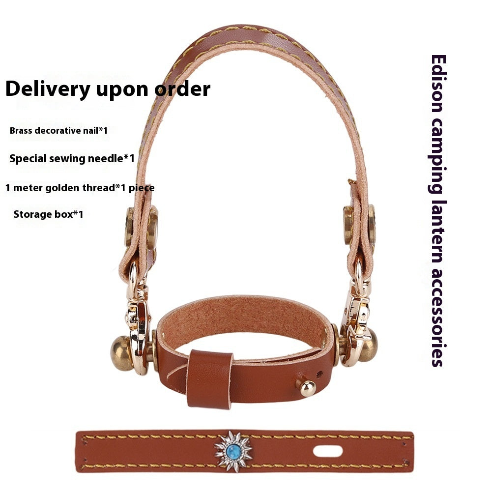 Leather Hanging Rope Camping Lantern Set 3 Piece