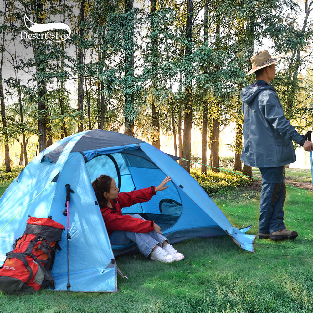 Desert Fox 2-Person Aluminum Camping Tent — Lightweight Outdoor Shelter for Couples & Backpackers