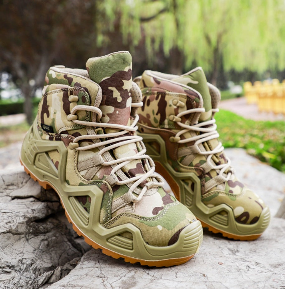 Mid High Top Military Style Hiking Combat Boots
