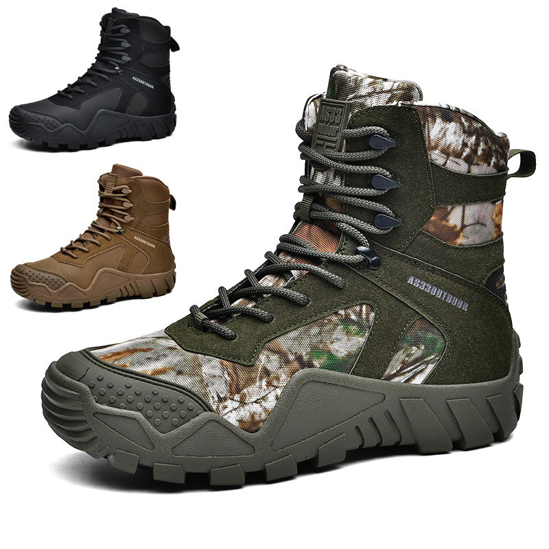 Men's High-Top Tactical Hiking Boots — Ankle Support Outdoor Combat Footwear