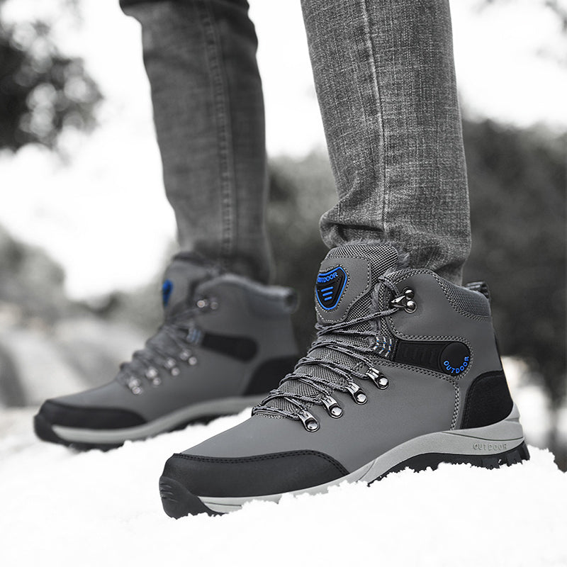 Winter Warm Plush Snow Ankle Boots Lace Up Hiking Shoes
