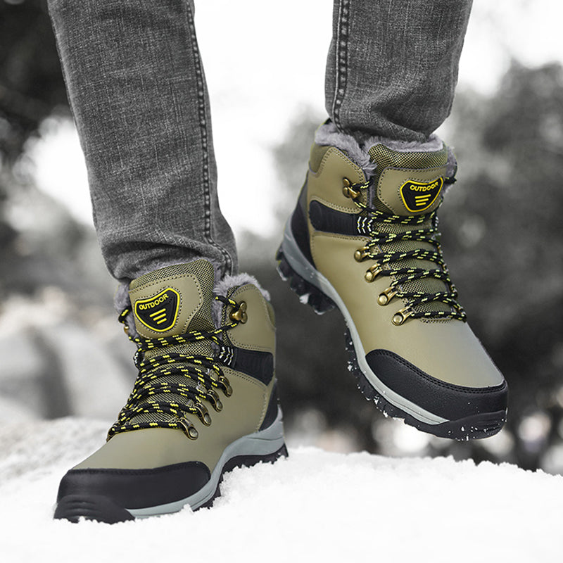 Winter Warm Plush Snow Ankle Boots Lace Up Hiking Shoes
