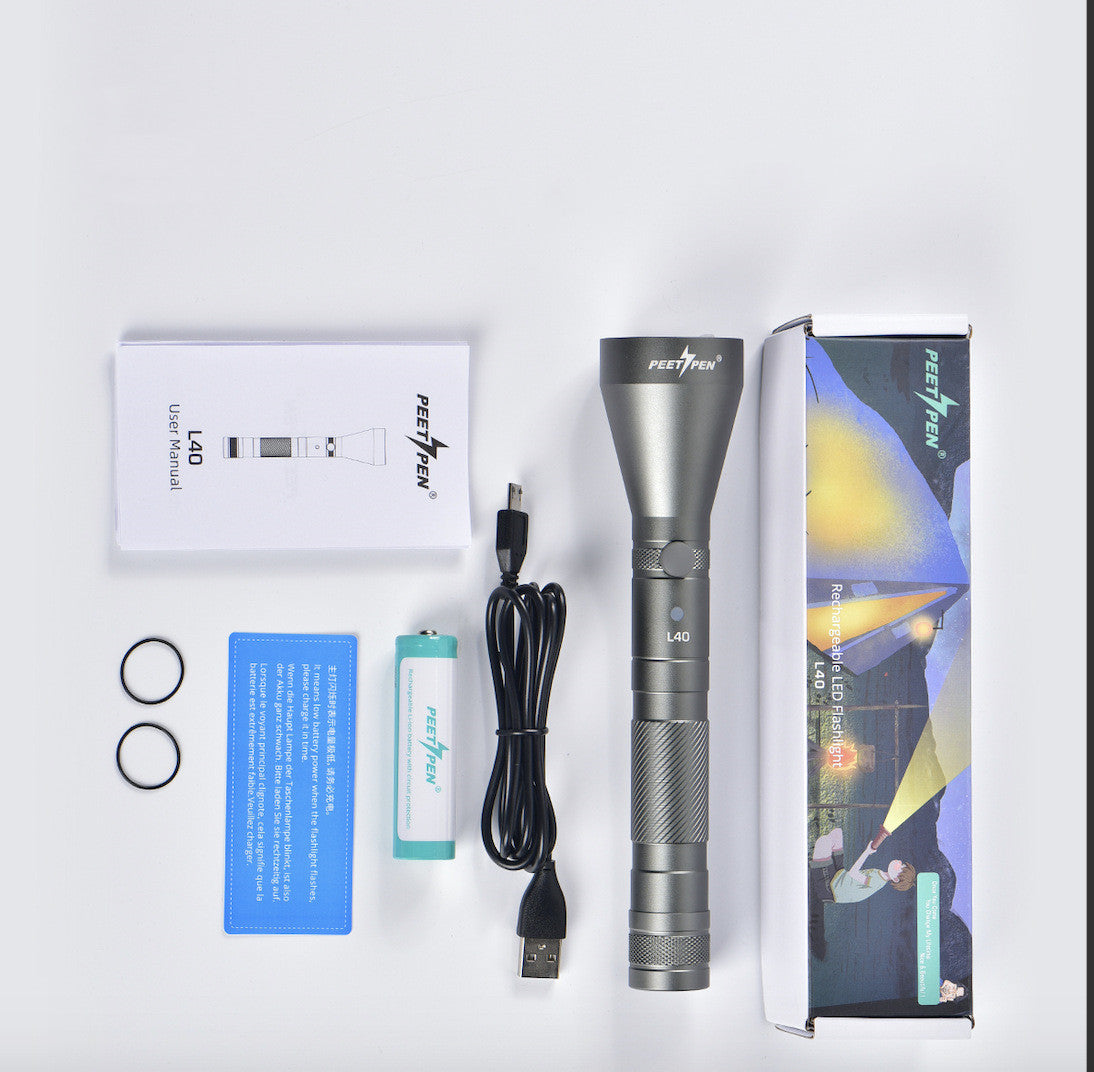 Rechargeable Waterproof Long Range Camping Flashlight With Compass