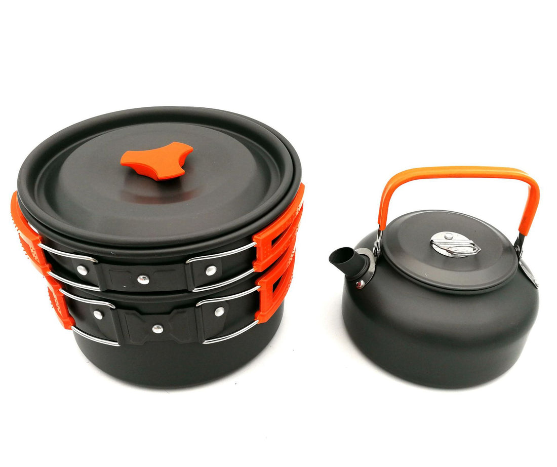 Camping Cookware Set With Cutlery For Hiking And Travel