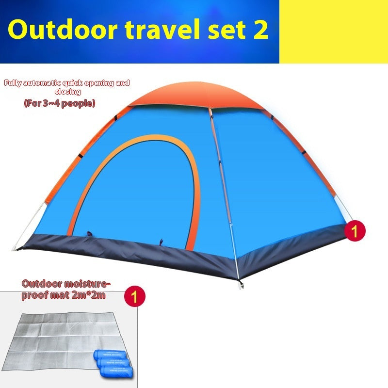 Automatic Double Multi-person Camping Double-door Tent