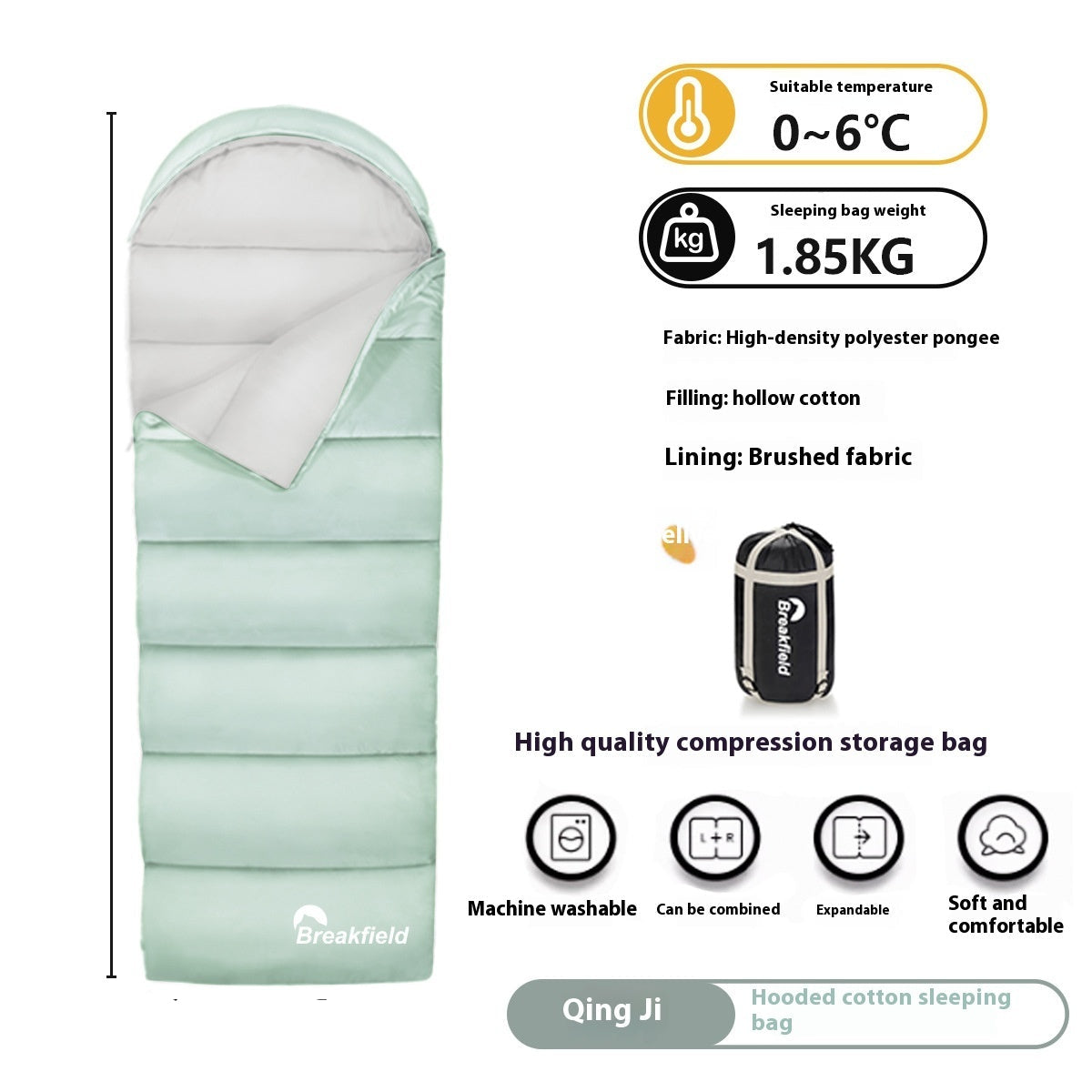 Thickened Waterproof Cotton Four Seasons Camping Sleeping Bag