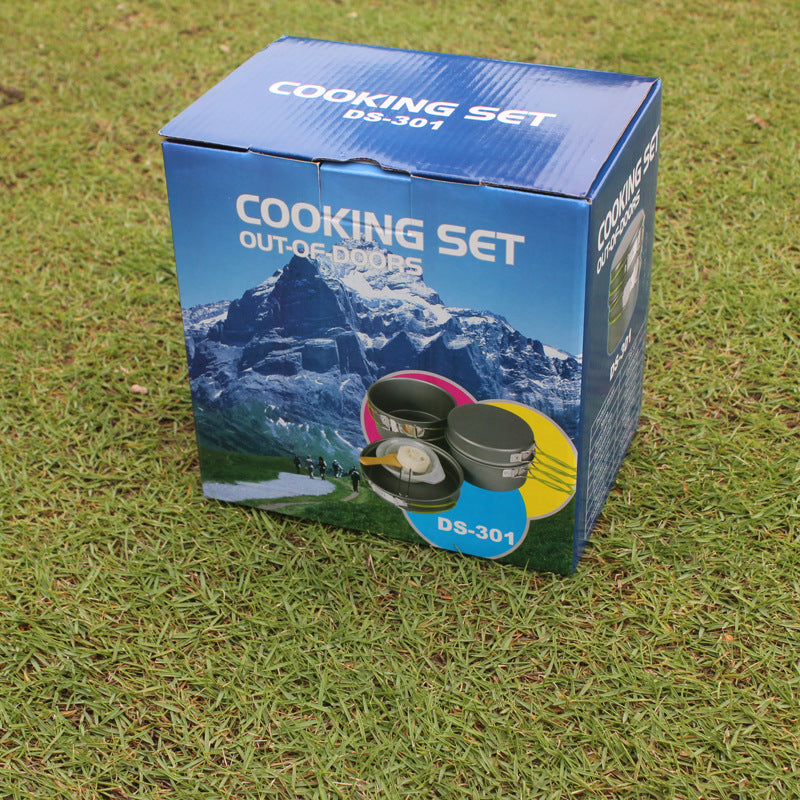 Portable Non Stick Camping Cookware Set For 2-3 People