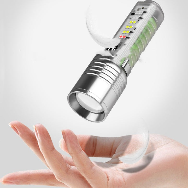 Rechargeable Waterproof UV LED Laser Camping Flashlight