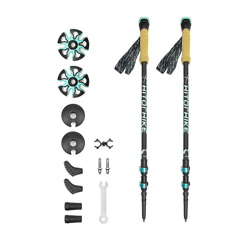 Straight Handle External Lock Trekking Pole For Travel Sports