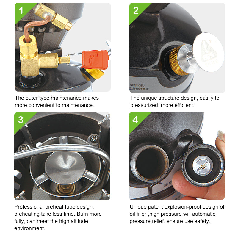 Heavy Duty Field Gasoline Camping Stove For Mountaineering