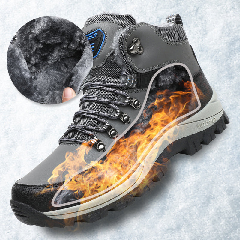 Winter Warm Plush Snow Ankle Boots Lace Up Hiking Shoes