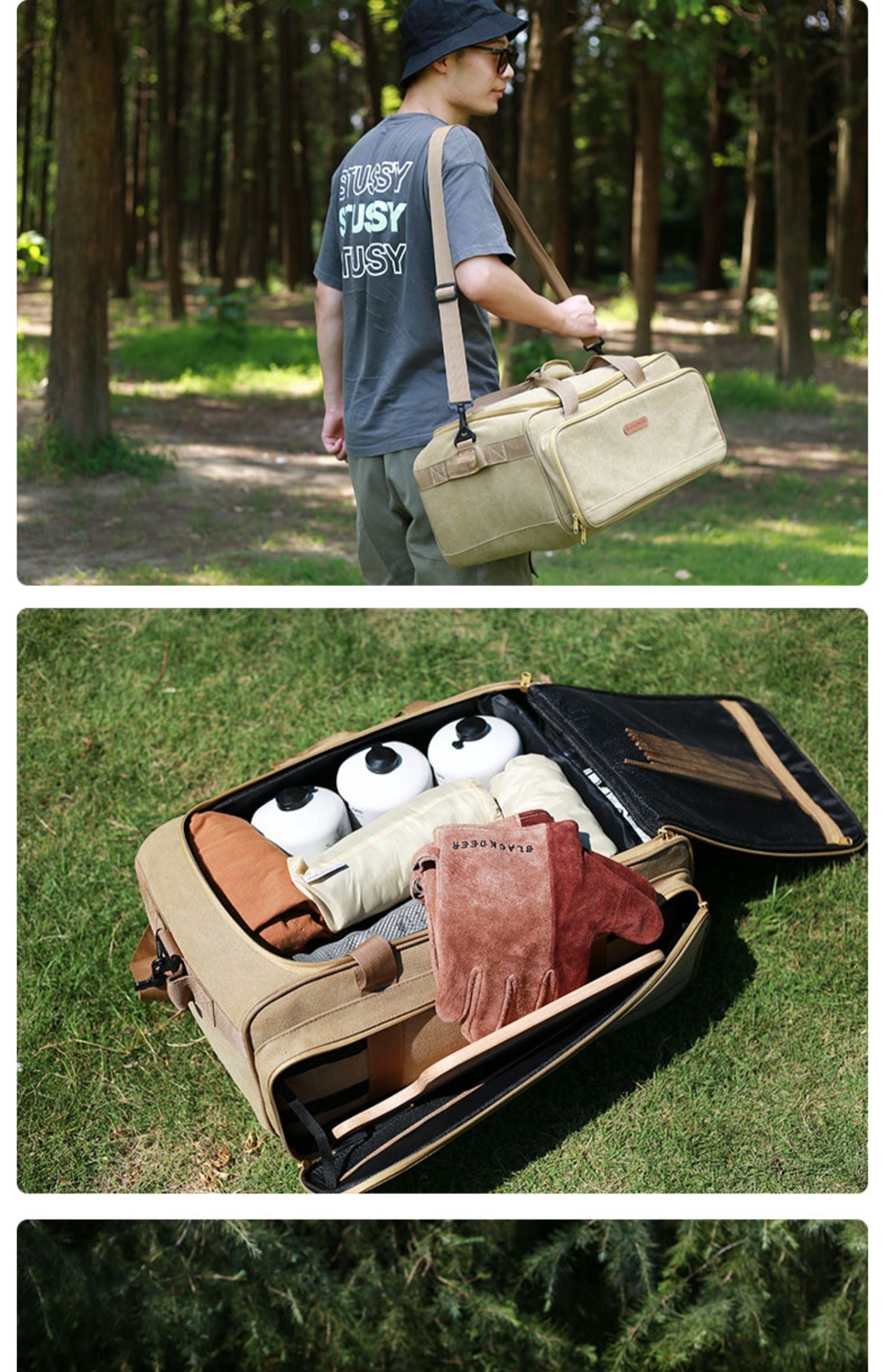 Camping Cookware Set With Stove And Gas Tank Bag