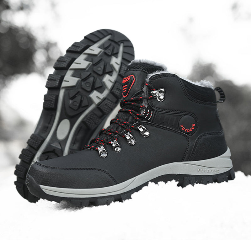 Winter Warm Plush Snow Ankle Boots Lace Up Hiking Shoes