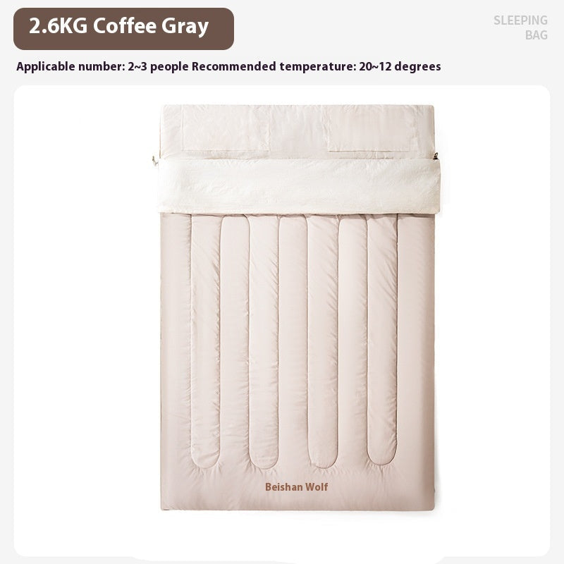 Double Thickened Cold Protection Camping Sleeping Bag