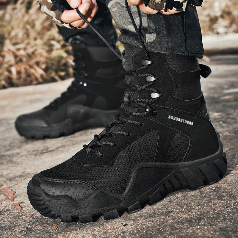 Men's High-Top Tactical Hiking Boots — Ankle Support Outdoor Combat Footwear