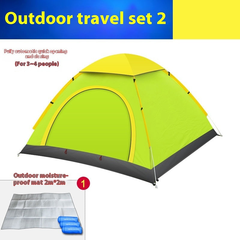 Automatic Double Multi-person Camping Double-door Tent