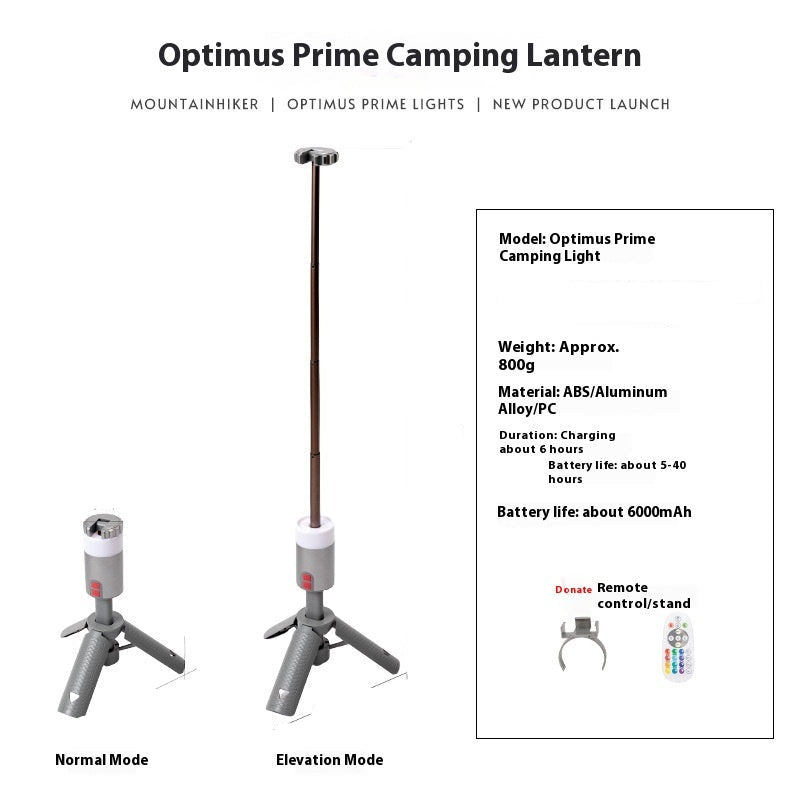 Portable Aluminum Alloy Camping Lantern With Retractable Bracket