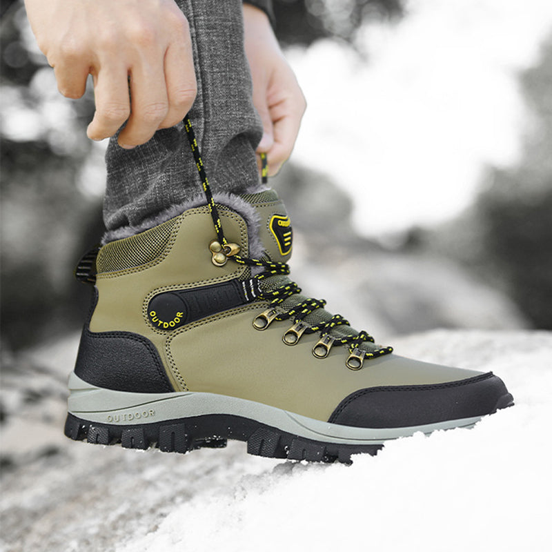 Winter Warm Plush Snow Ankle Boots Lace Up Hiking Shoes