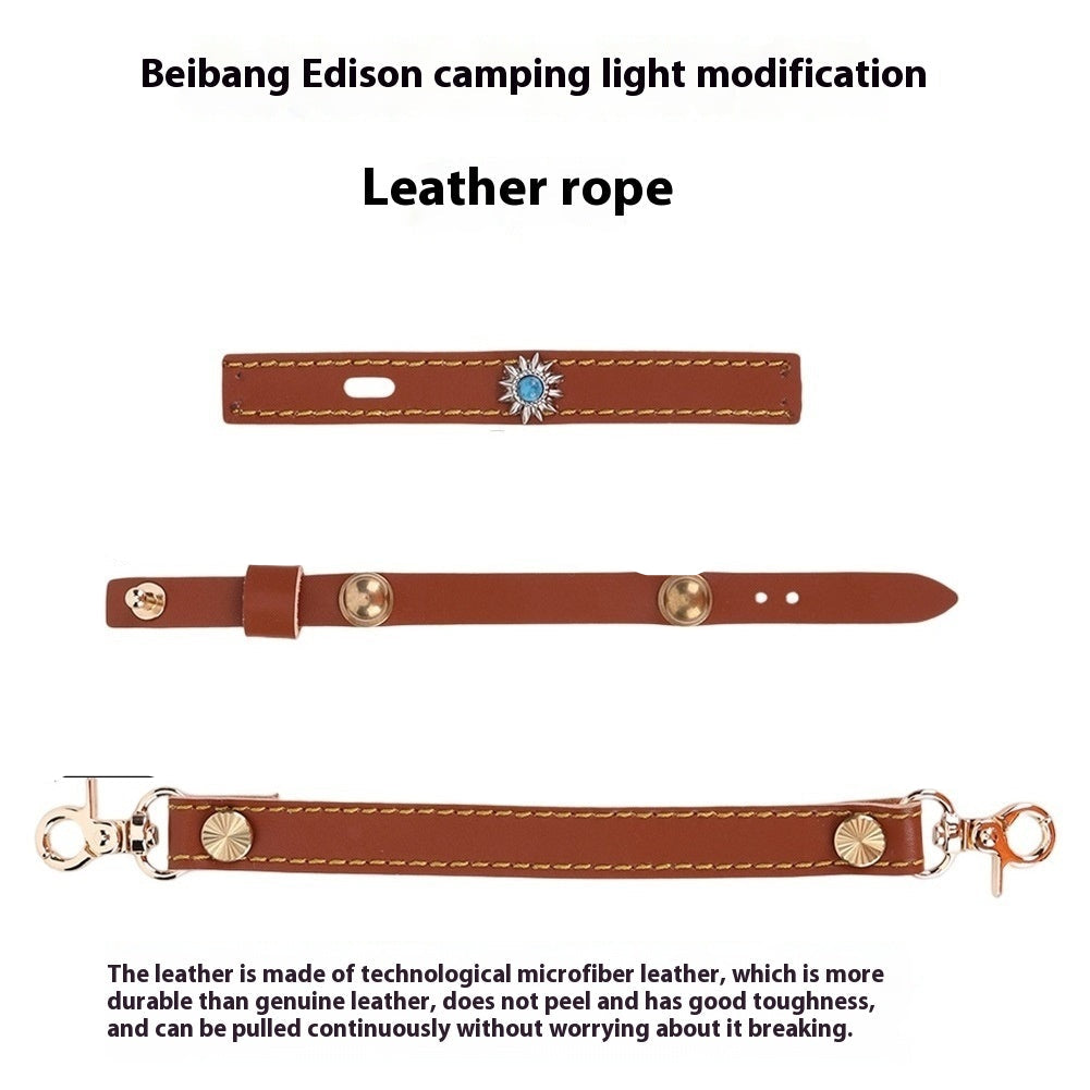 Leather Hanging Rope Camping Lantern Set 3 Piece