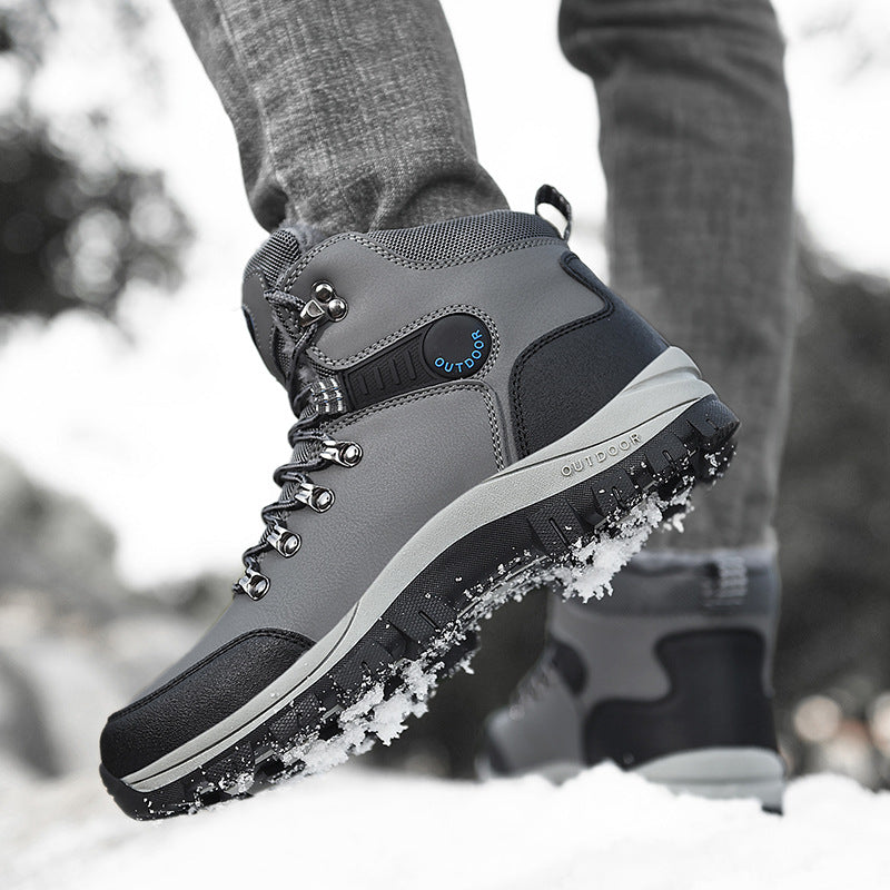Winter Warm Plush Snow Ankle Boots Lace Up Hiking Shoes