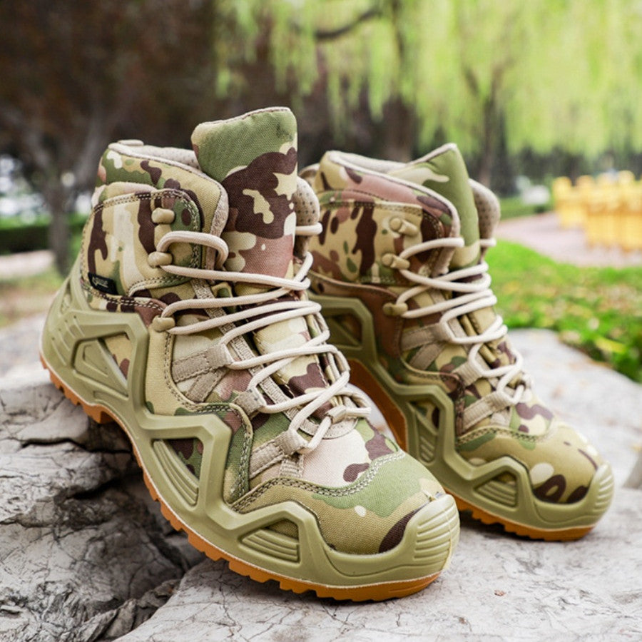 Mid High Top Military Style Hiking Combat Boots