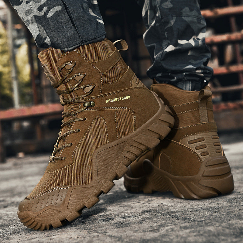 Men's High-Top Tactical Hiking Boots — Ankle Support Outdoor Combat Footwear