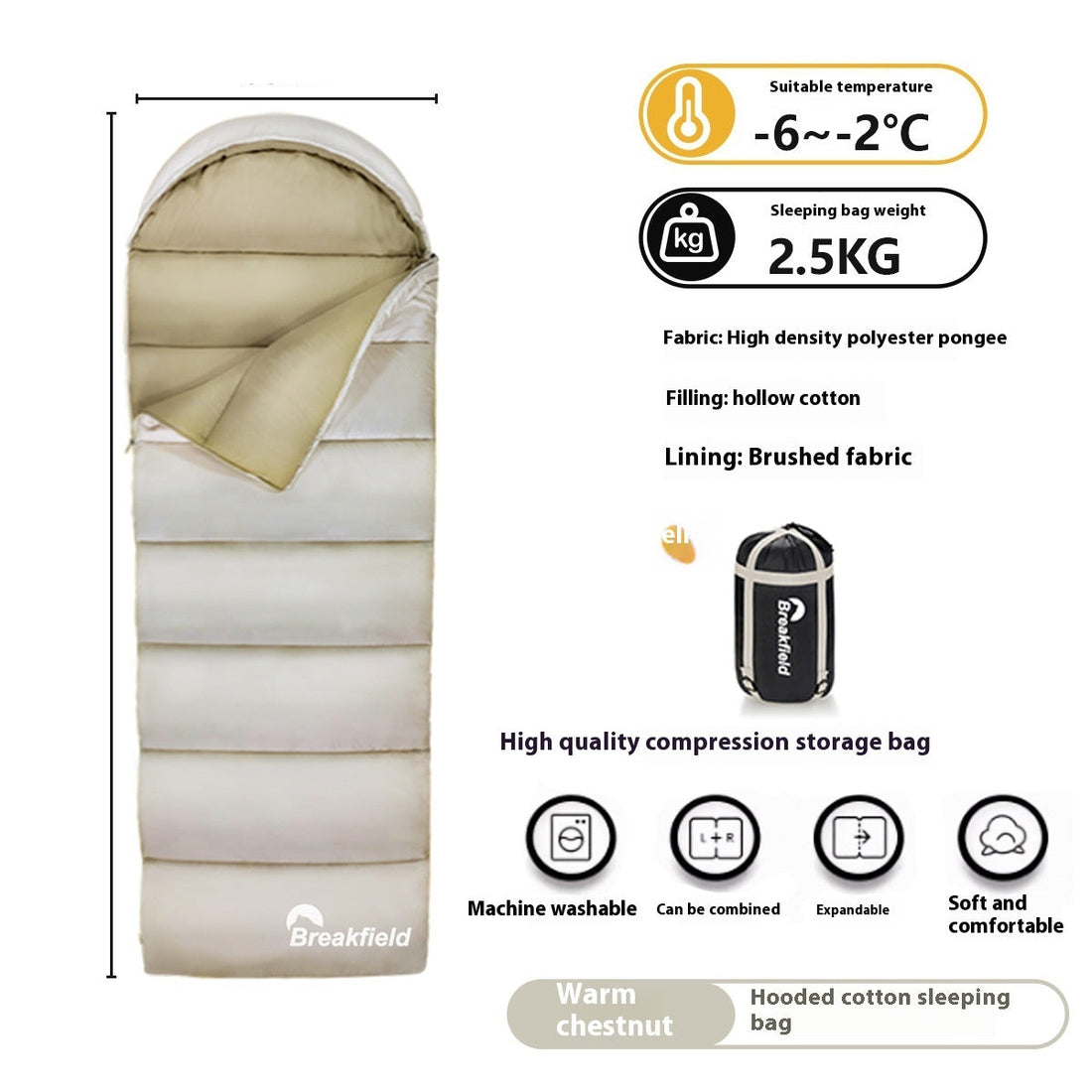 Thickened Waterproof Cotton Four Seasons Camping Sleeping Bag
