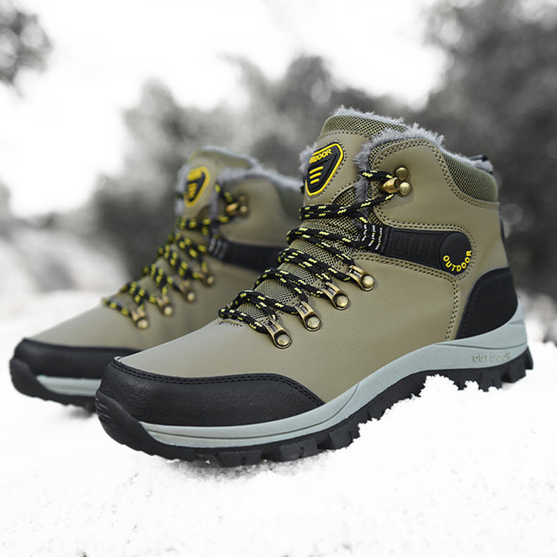 Winter Warm Plush Snow Ankle Boots Lace Up Hiking Shoes