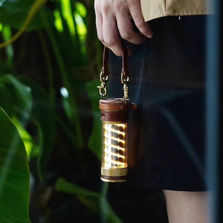 Leather Hanging Rope Camping Lantern Set 3 Piece
